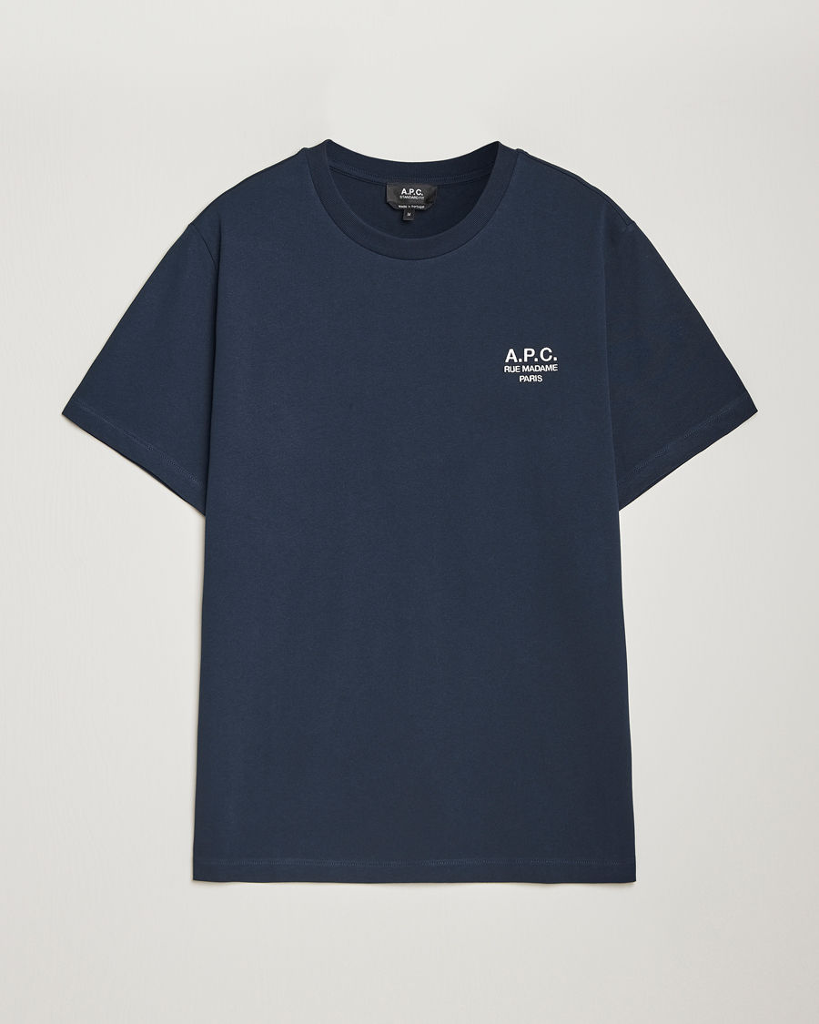 Hombres | Camisetas | A.P.C. | Rue Madame T-Shirt Dark Navy/Ecru
