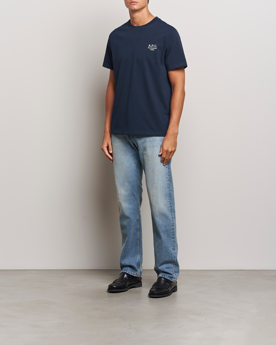 Hombres | Camisetas | A.P.C. | Rue Madame T-Shirt Dark Navy/Ecru