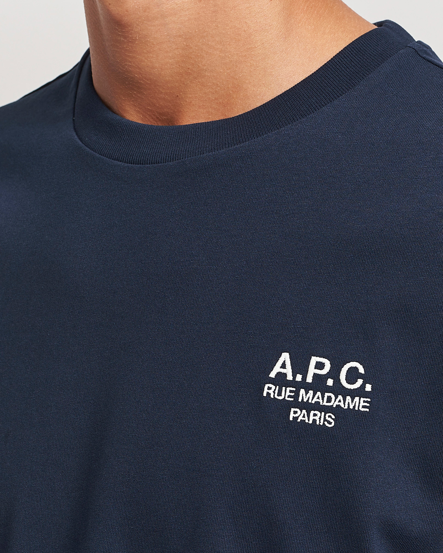 Hombres | Camisetas | A.P.C. | Rue Madame T-Shirt Dark Navy/Ecru