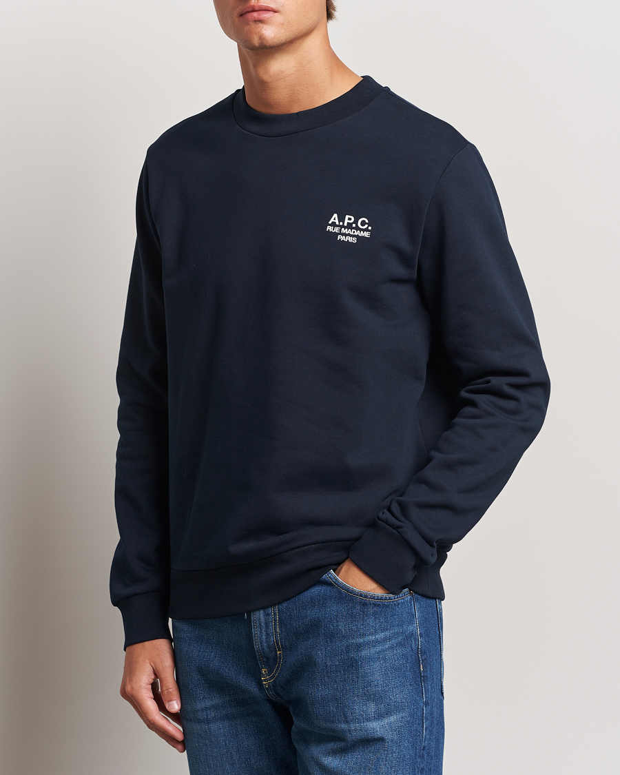 Hombres | Jerséis y prendas de punto | A.P.C. | Rue Madame Sweatshirt Dark Navy