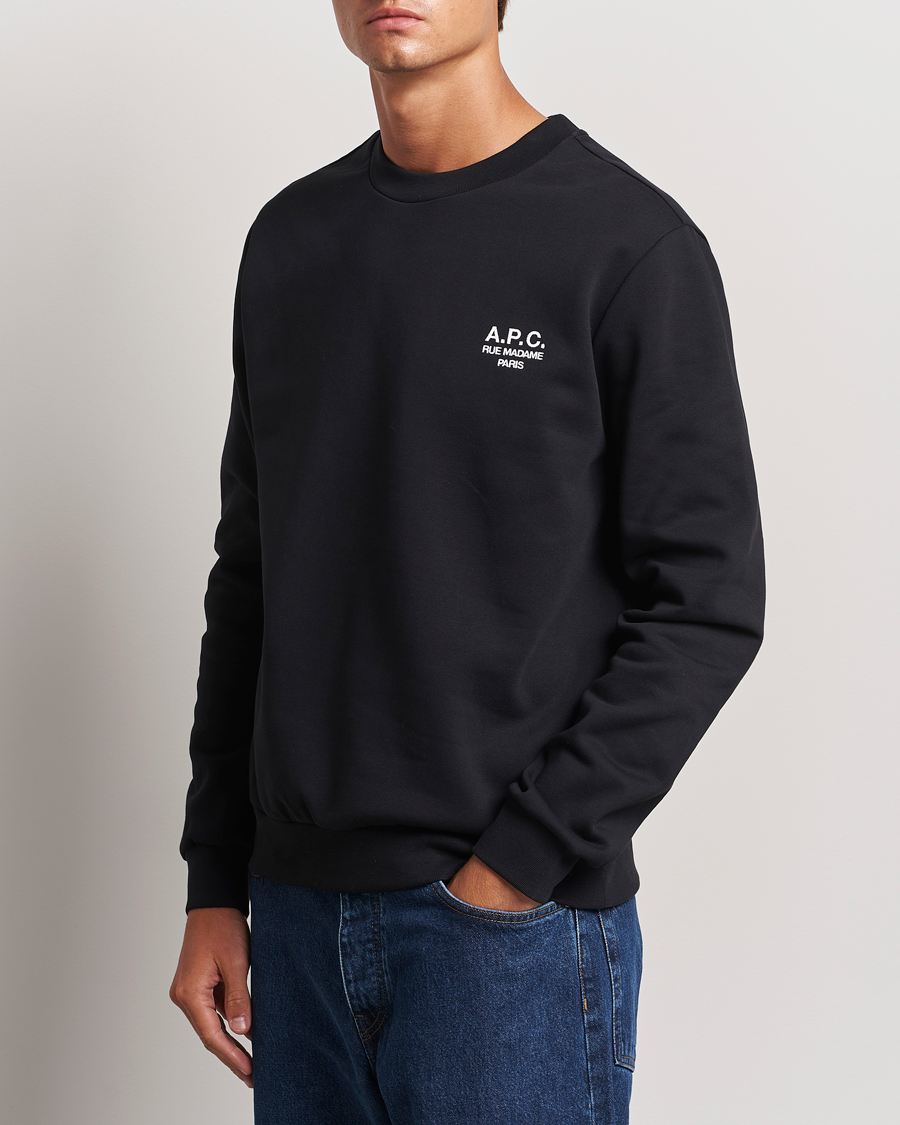 Hombres | Jerséis y prendas de punto | A.P.C. | Rue Madame Sweatshirt Black/White