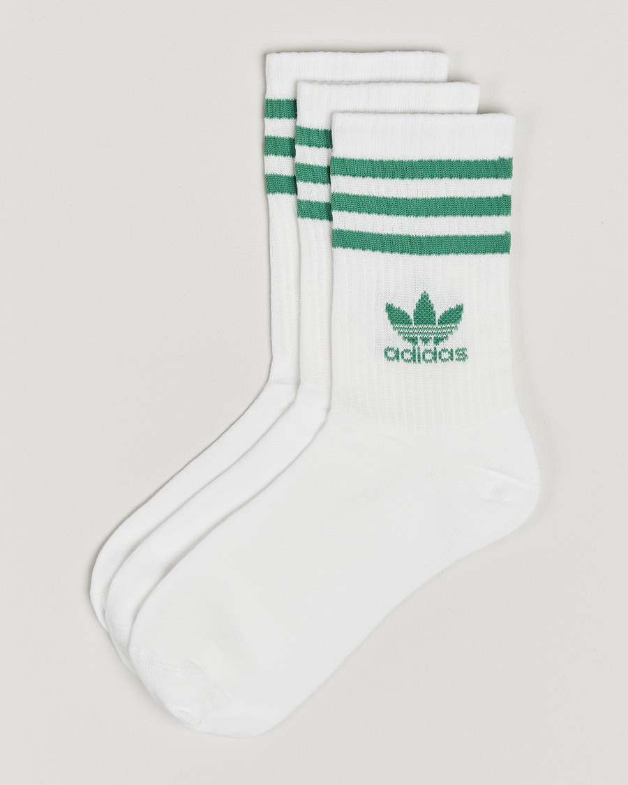 Hombres | Ropa interior y calcetines | adidas Originals | 3-Pack Crew Sock White/Green