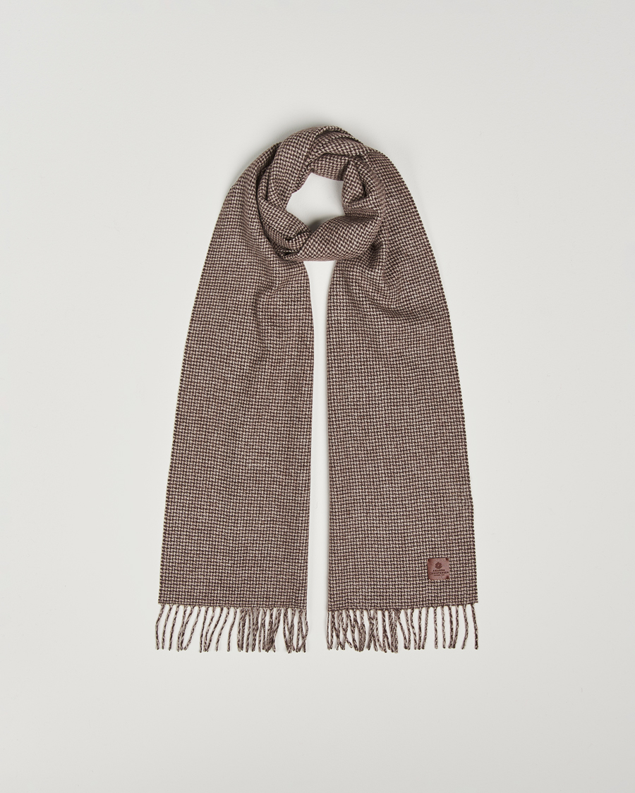 Hombres | Amanda Christensen Merino Wool Dogtooth Scarf Beige Melange | Amanda Christensen | Merino Wool Dogtooth Scarf Beige Melange