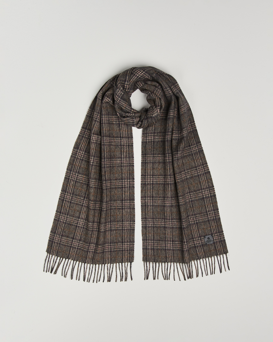 Hombres | Amanda Christensen Merino Wool Glencheck Scarf Grey | Amanda Christensen | Merino Wool Glencheck Scarf Grey