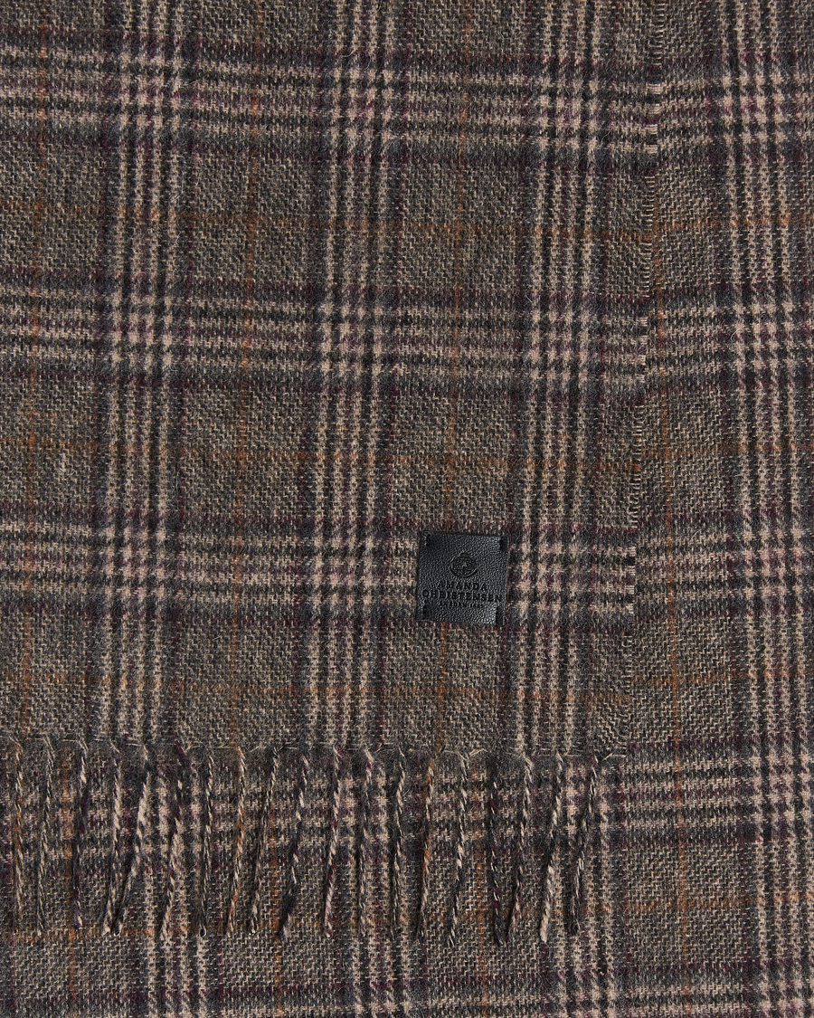 Hombres | Amanda Christensen Merino Wool Glencheck Scarf Grey | Amanda Christensen | Merino Wool Glencheck Scarf Grey