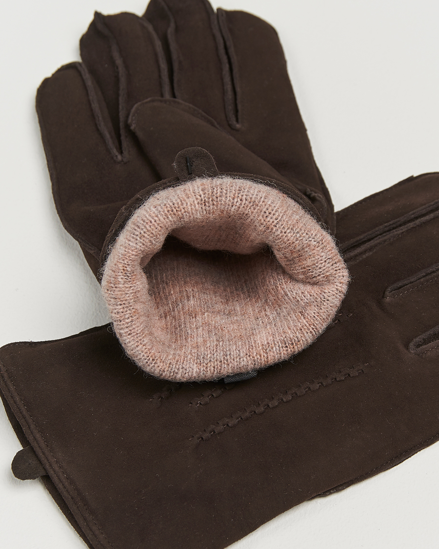 Hombres | Amanda Christensen Lined Suede Gloves Brown | Amanda Christensen | Lined Suede Gloves Brown