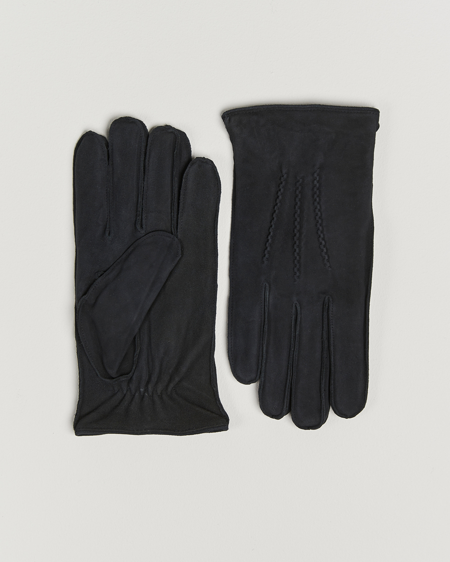 Hombres | Amanda Christensen Lined Suede Gloves Black | Amanda Christensen | Lined Suede Gloves Black