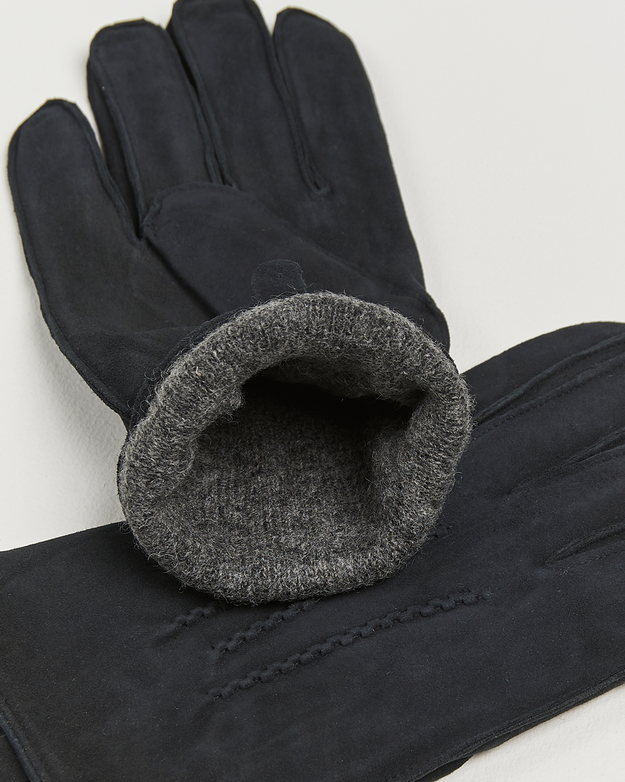 Hombres | Amanda Christensen Lined Suede Gloves Black | Amanda Christensen | Lined Suede Gloves Black