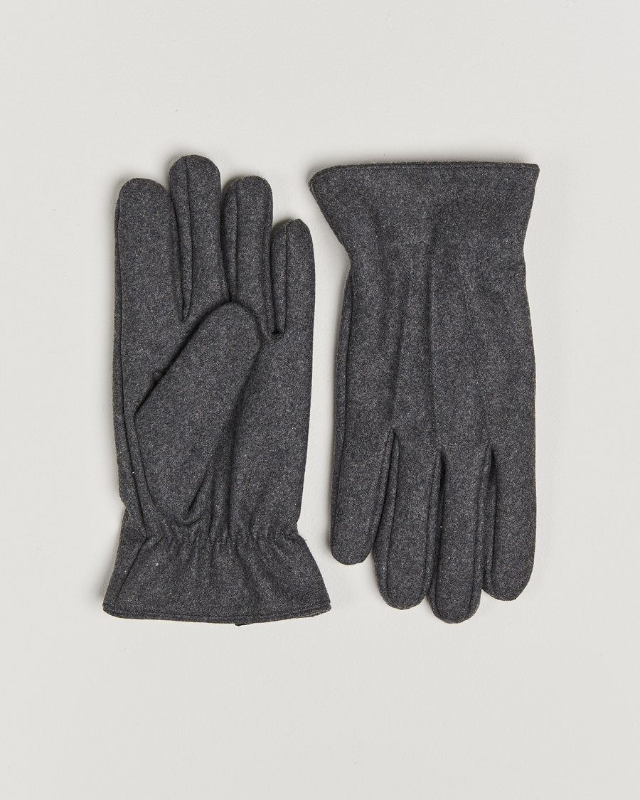 Hombres | Guantes | Amanda Christensen | Lined Wool Gloves Grey Melange