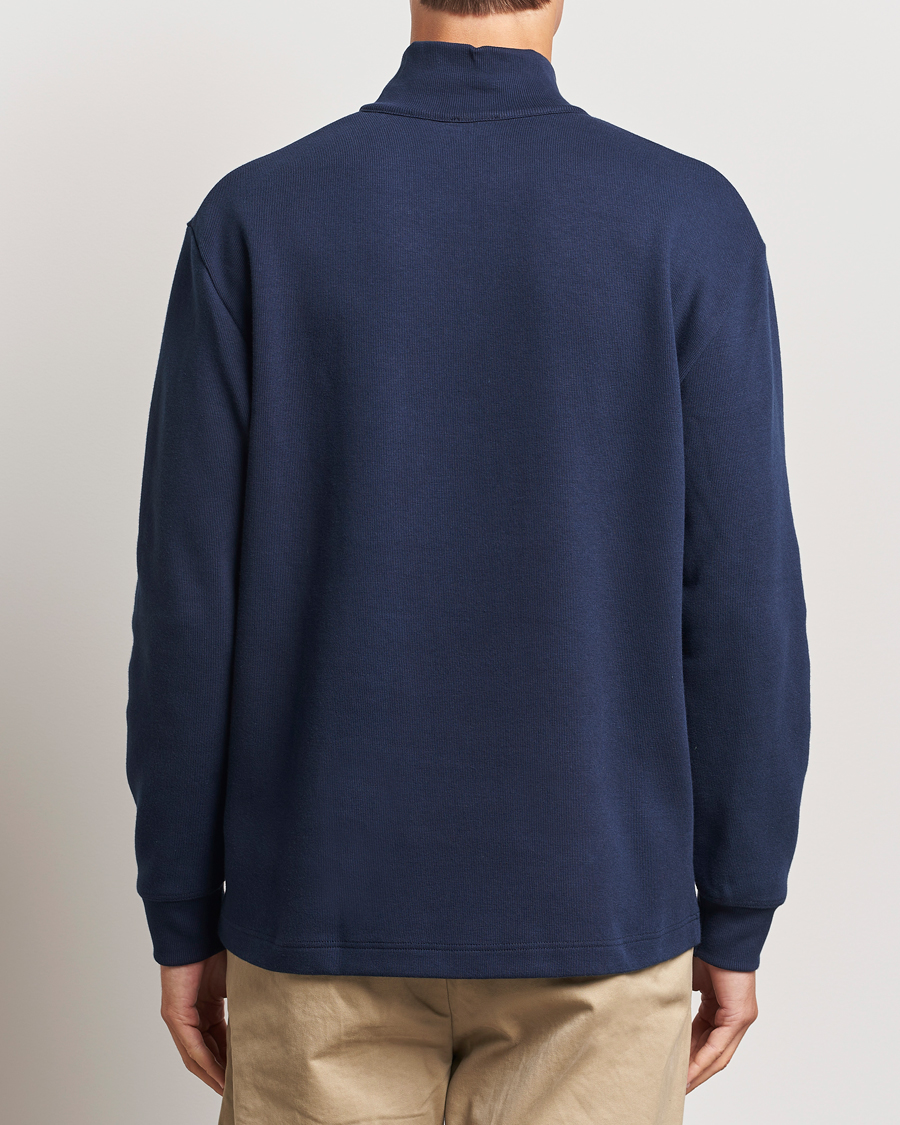 Hombres | Jerséis y prendas de punto | Armor-lux | Camionneur Cotton Half Zip Sweater Deep Marine