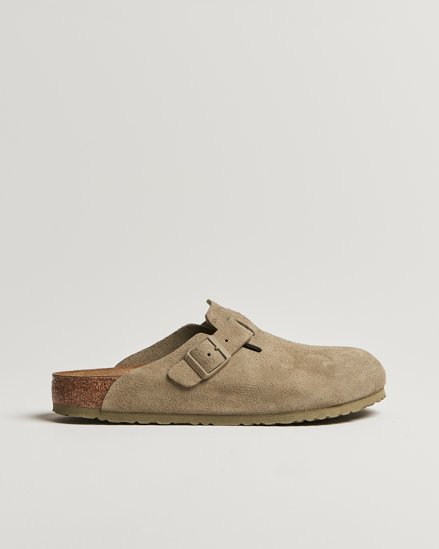 Hombres | Sandalias y chanclas | BIRKENSTOCK | Boston Classic Footbed Faded Khaki Suede
