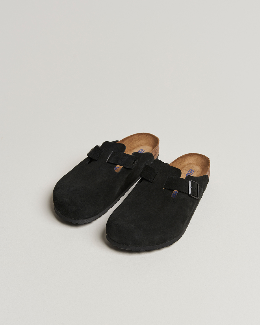 Hombres | Sandalias y chanclas | BIRKENSTOCK | Boston Soft Footbed Black Suede