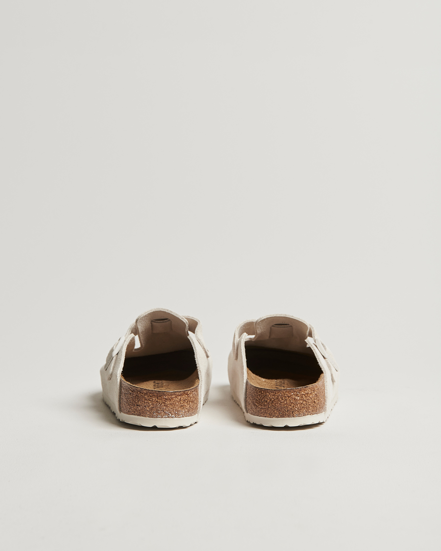 Hombres | BIRKENSTOCK Boston Classic Footbed Antique White Suede | BIRKENSTOCK | Boston Classic Footbed Antique White Suede