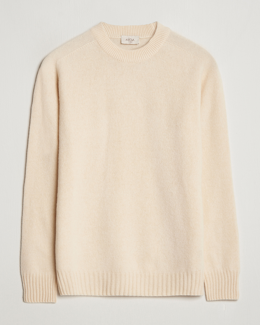 Hombres | Jerséis y prendas de punto | Altea | Wool/Cashmere Crew Neck Pullover Latte