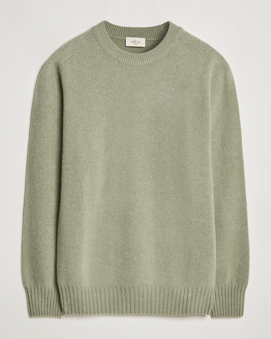 Hombres | Jerséis y prendas de punto | Altea | Wool/Cashmere Crew Neck Pullover Sage