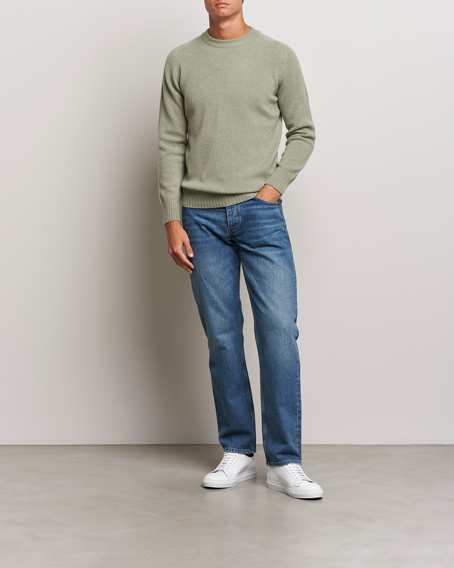 Hombres | Jerséis y prendas de punto | Altea | Wool/Cashmere Crew Neck Pullover Sage