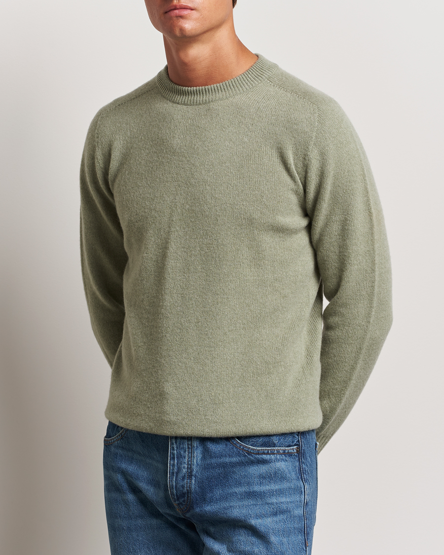 Hombres | Jerséis y prendas de punto | Altea | Wool/Cashmere Crew Neck Pullover Sage