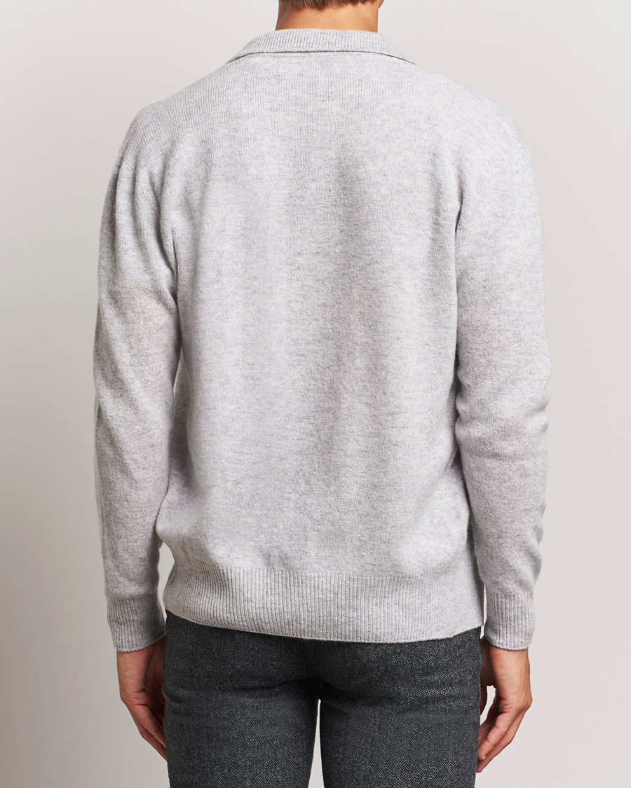Hombres | Jerséis y prendas de punto | Altea | Shetland Collared Cardigan Light Grey