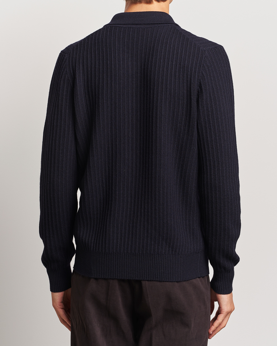 Hombres | Jerséis y prendas de punto | Altea | Rib Wool Cardigan Navy