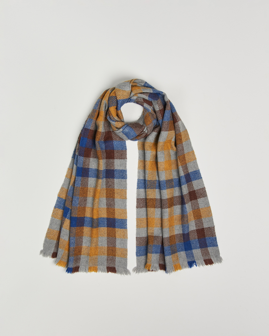 Hombres | Altea Check Wool Scarf Yellow/Beige | Altea | Check Wool Scarf Yellow/Beige