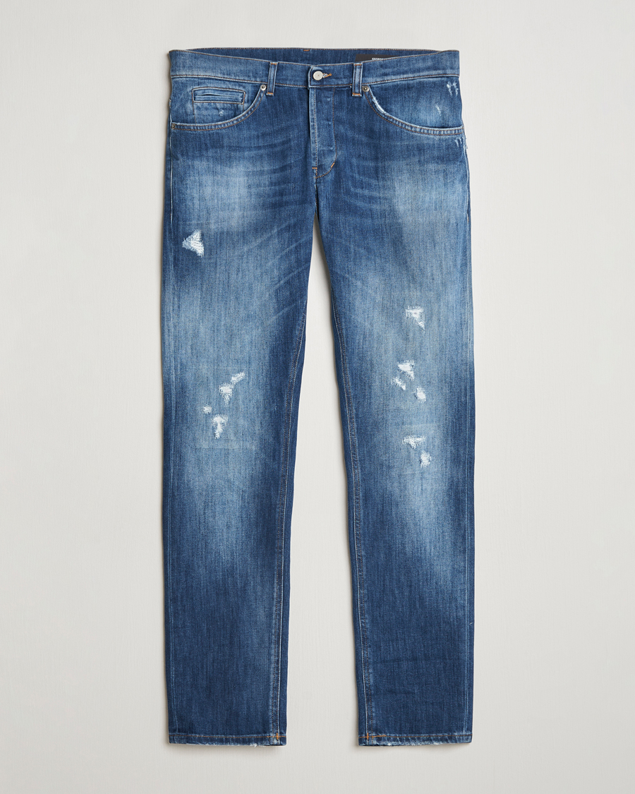 Hombres | Vaqueros | Dondup | George Light Distressed Jeans Medium Blue