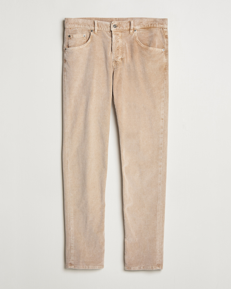 Hombres | Pantalones | Dondup | Icon Corduroy Trousers Light Beige