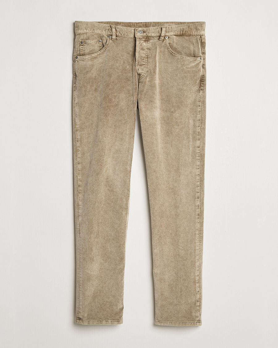 Hombres | Pantalones | Dondup | Icon Corduroy Trousers Khaki