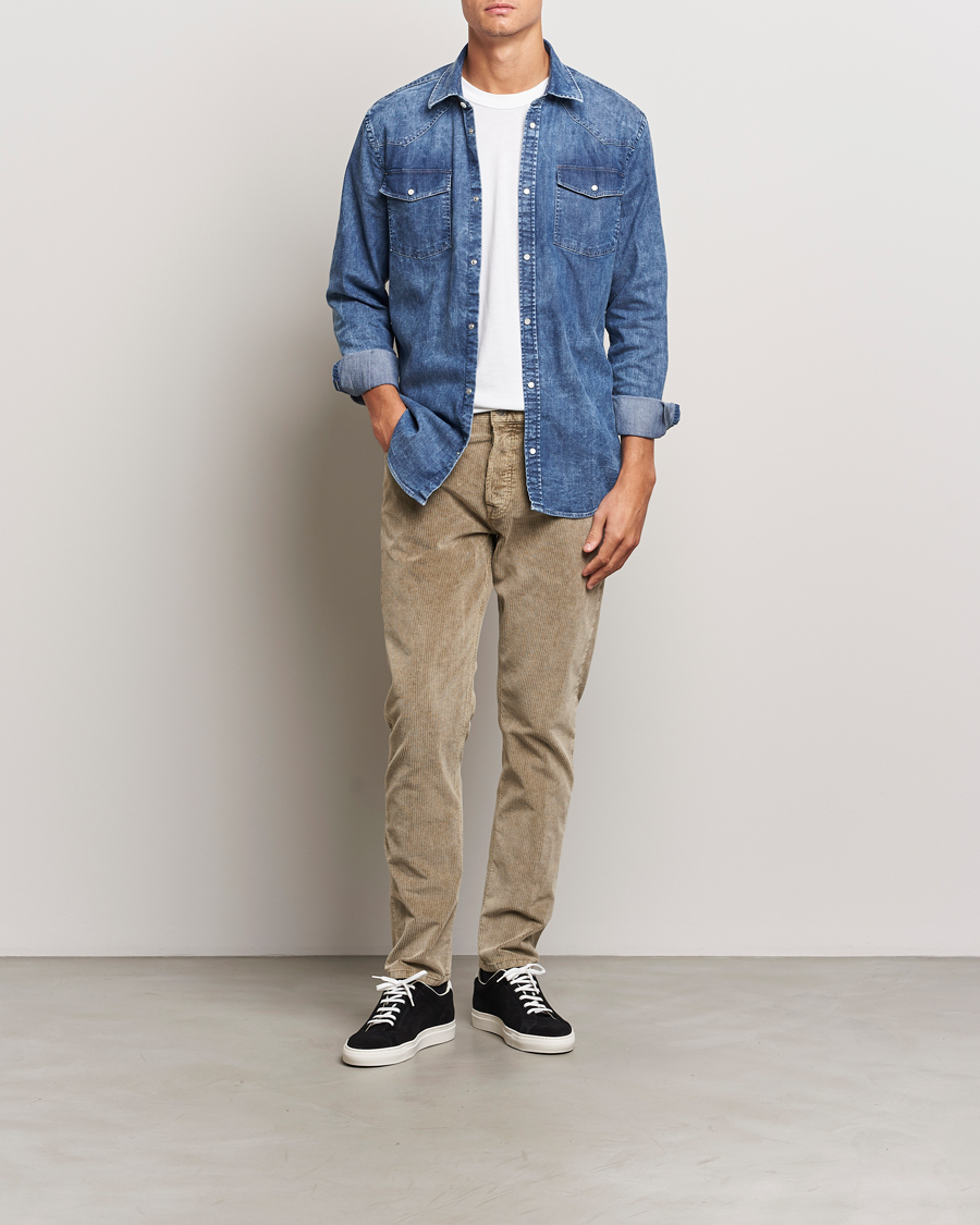 Hombres | Pantalones | Dondup | Icon Corduroy Trousers Khaki