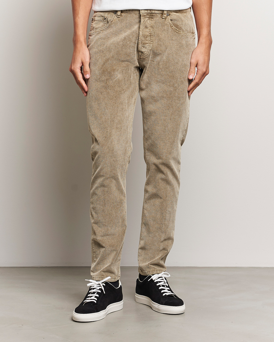 Hombres | Pantalones | Dondup | Icon Corduroy Trousers Khaki