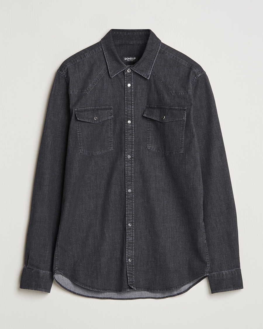 Hombres | Camisas | Dondup | Slim Fit Denim Shirt Washed Black