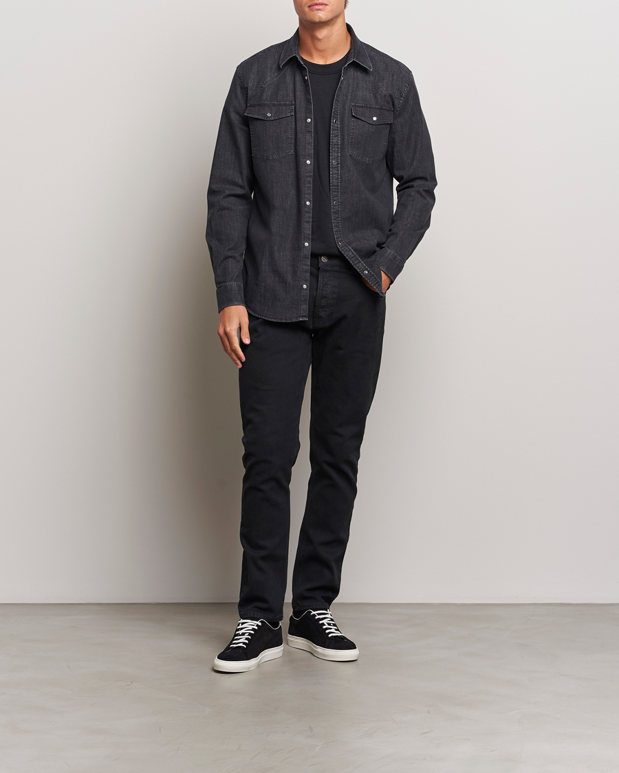 Hombres | Camisas | Dondup | Slim Fit Denim Shirt Washed Black
