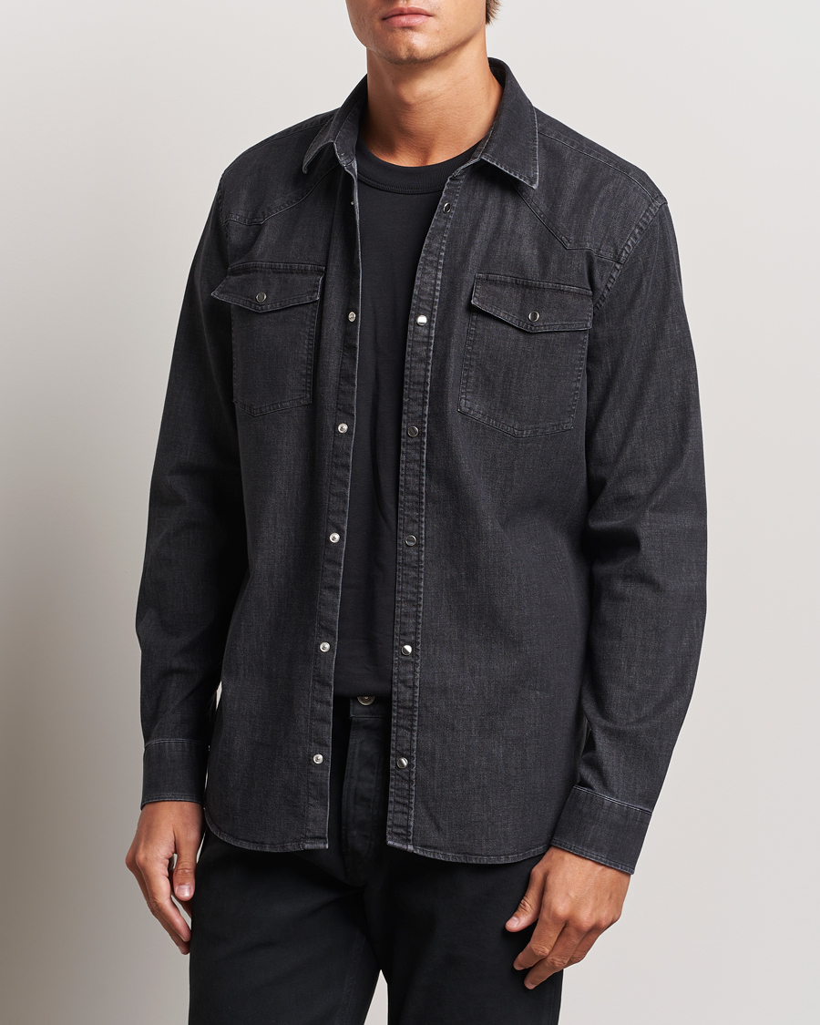 Hombres | Camisas | Dondup | Slim Fit Denim Shirt Washed Black