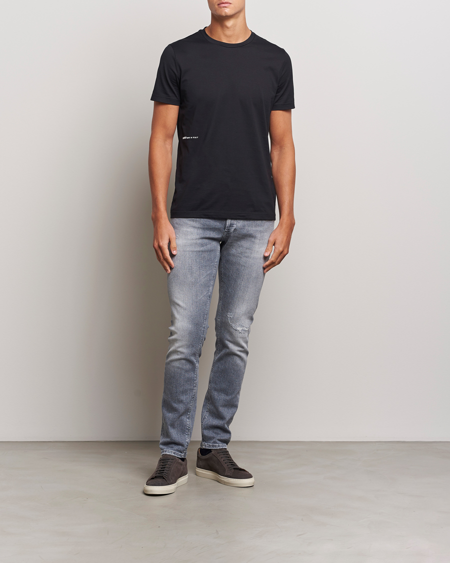 Hombres | Camisetas | Dondup | Logo Crew Neck T-Shirt Black