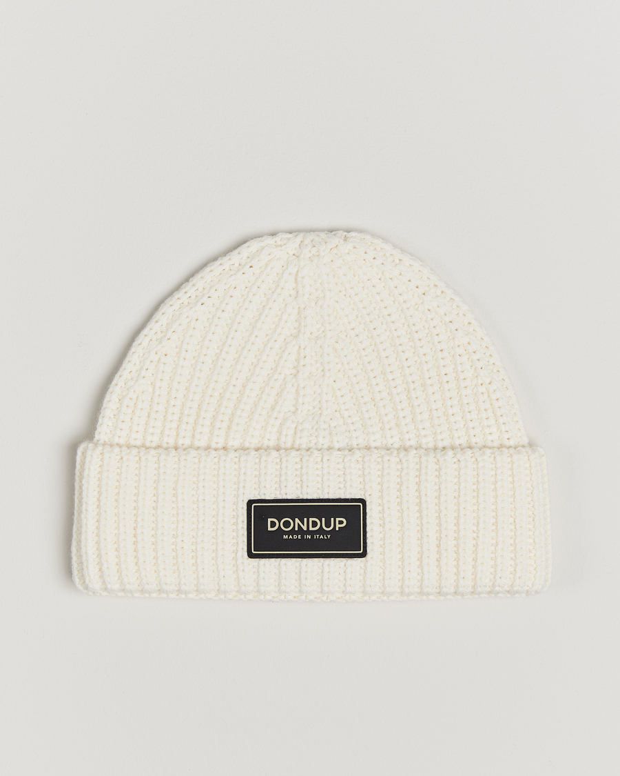 Hombres | Dondup Ribbed Beanie Off White | Dondup | Ribbed Beanie Off White