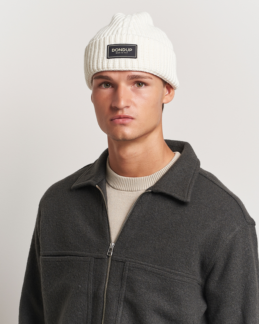 Hombres | Dondup Ribbed Beanie Off White | Dondup | Ribbed Beanie Off White