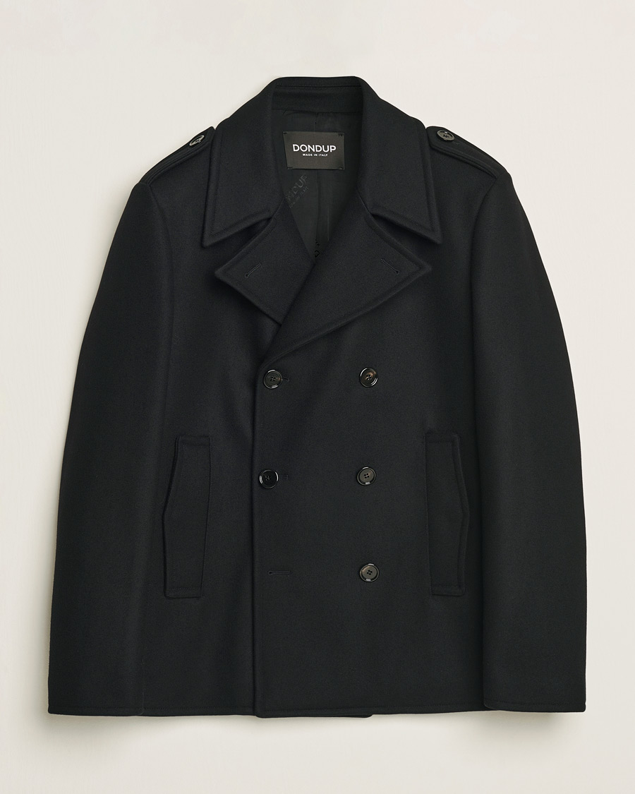 Hombres | Abrigos y chaquetas | Dondup | Wool Peacoat Black
