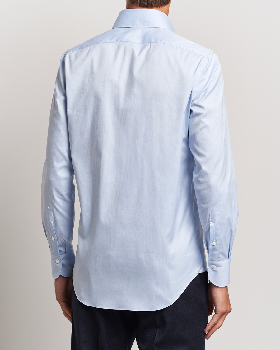 Hombres | Camisas | Finamore Napoli | Milano Slim Oxford Button Down Shirt Light Blue