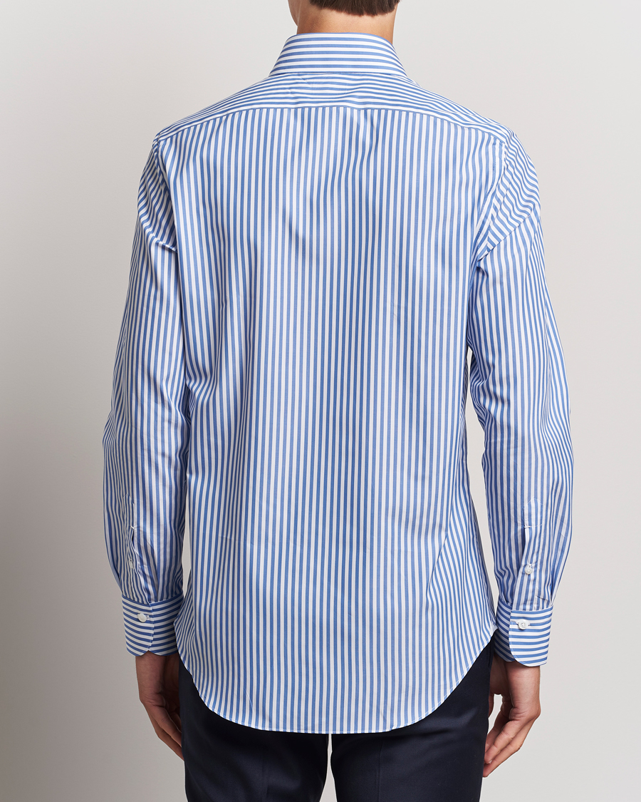 Hombres | Camisas | Finamore Napoli | Milano Slim Giza 170 Striped Dress Shirt Blue
