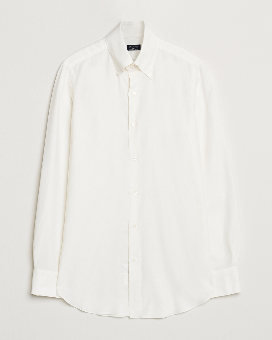 Hombres | Camisas | Finamore Napoli | Milano Slim Cashmere BD Shirt White