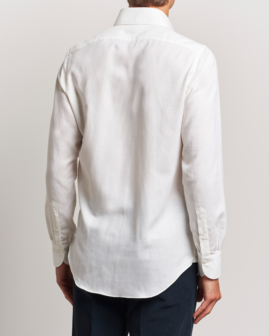 Hombres | Camisas | Finamore Napoli | Milano Slim Cashmere BD Shirt White