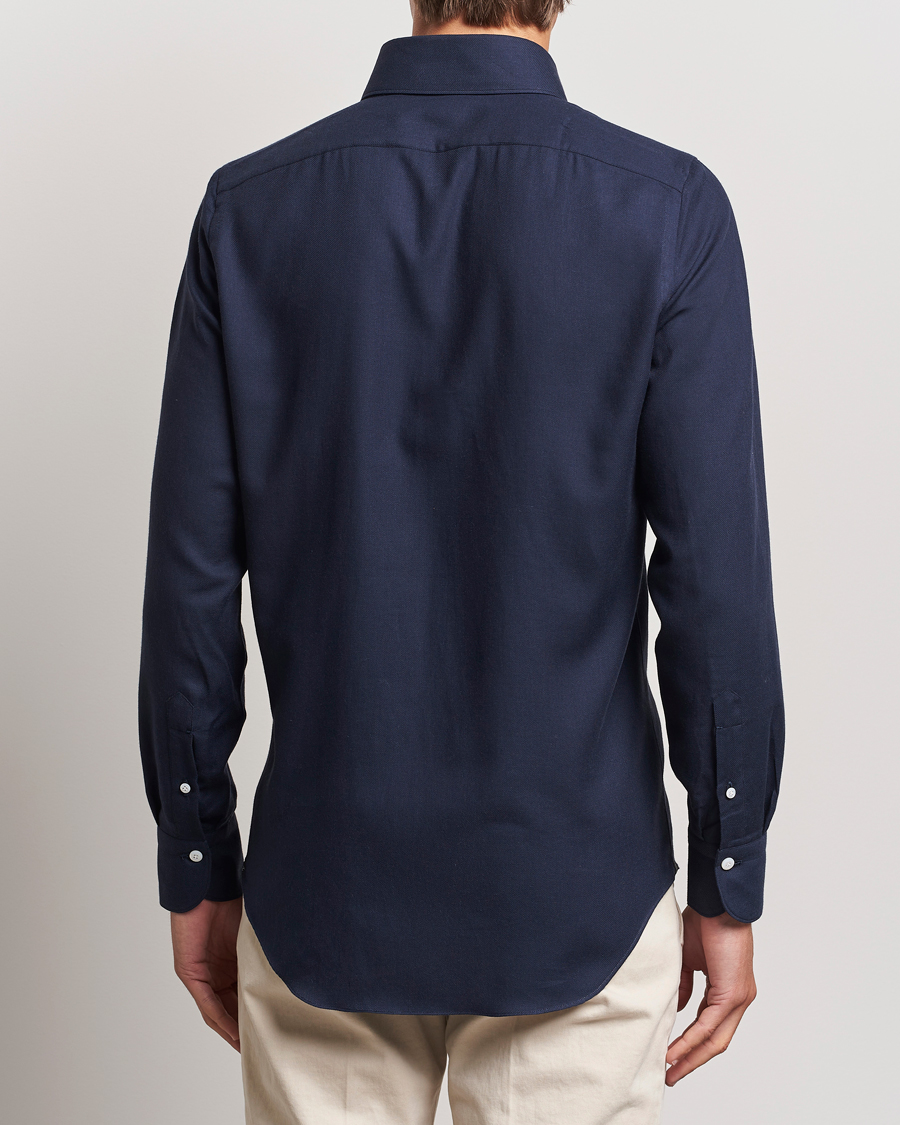Hombres | Camisas | Finamore Napoli | Milano Slim Cashmere BD Shirt Navy