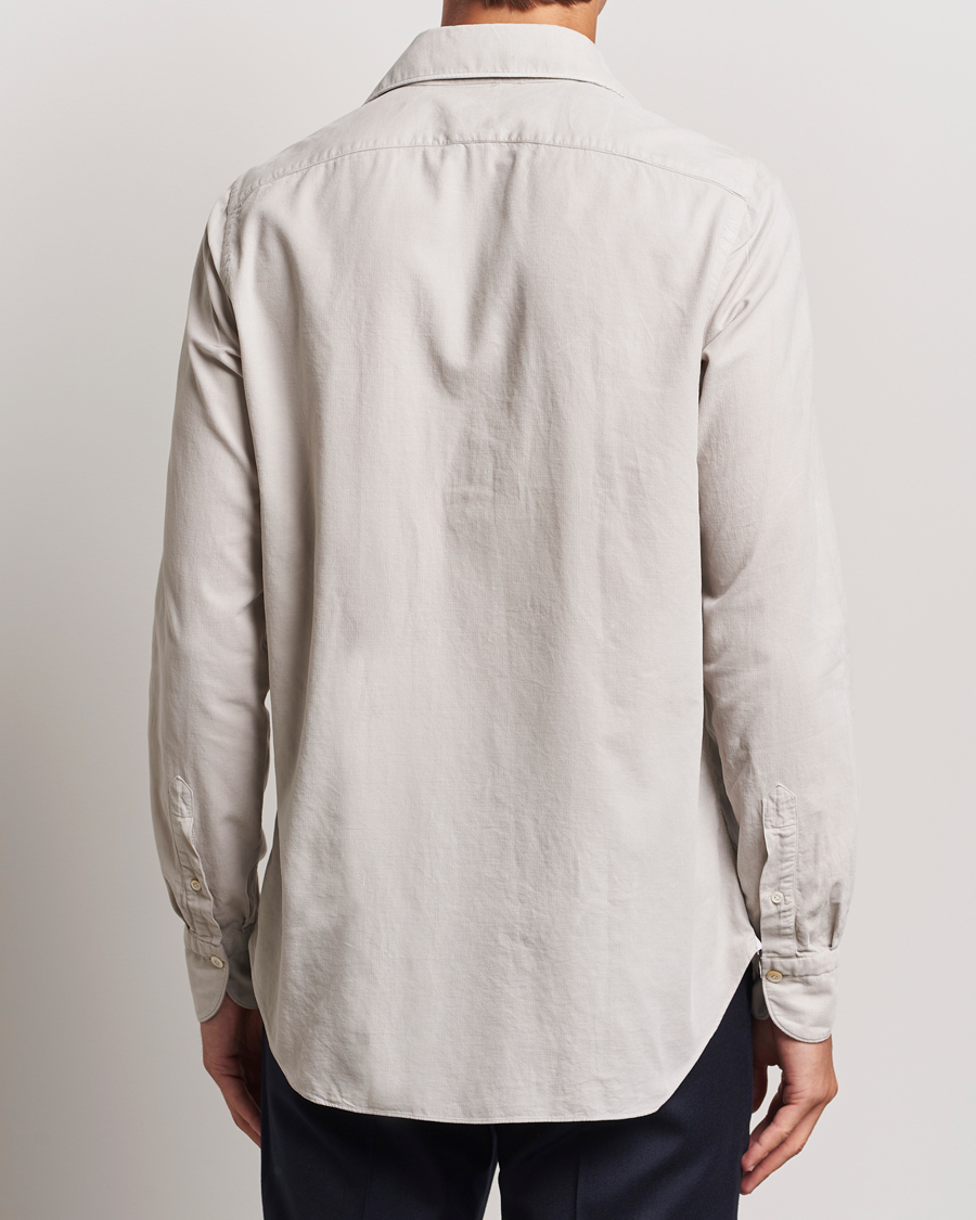 Hombres | Camisas | Finamore Napoli | Gaeta Corduroy Shirt Light Beige