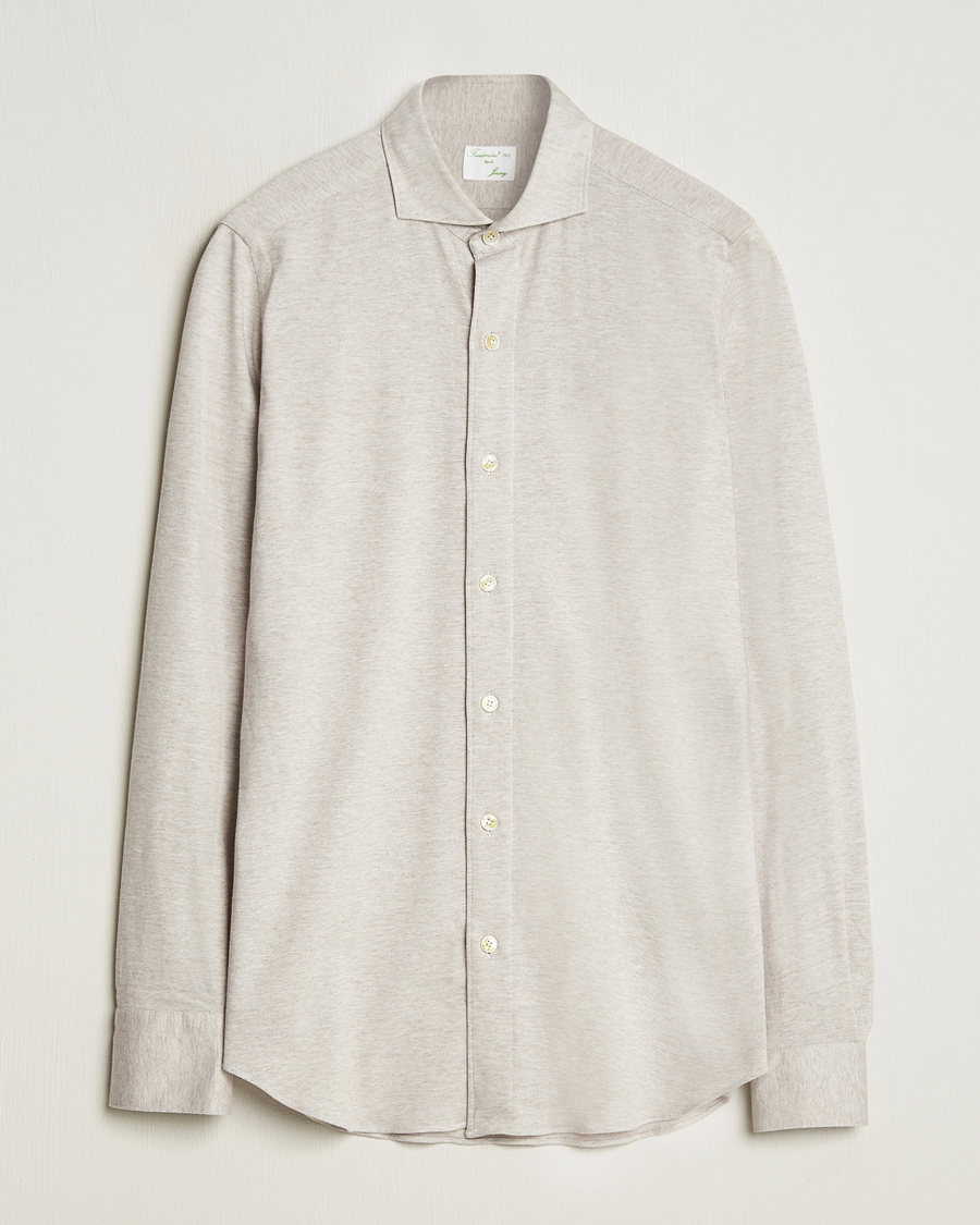 Hombres | Camisas | Finamore Napoli | Cotton/Cashmere Jersey Shirt Beige