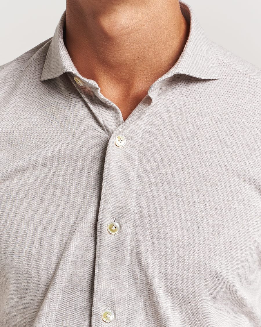 Hombres | Camisas | Finamore Napoli | Cotton/Cashmere Jersey Shirt Beige