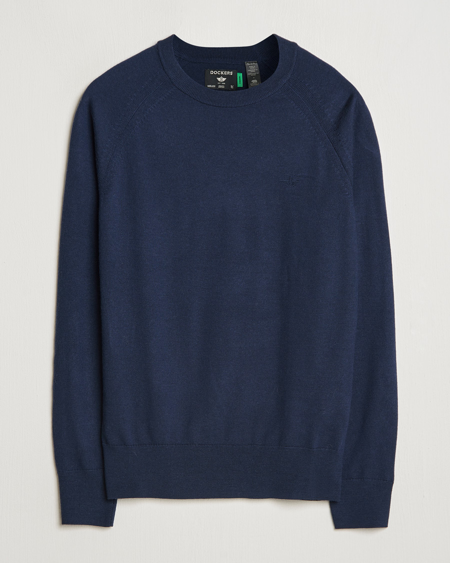 Hombres | Jerséis y prendas de punto | Dockers | Washable Merino Crewneck Navy Blazer