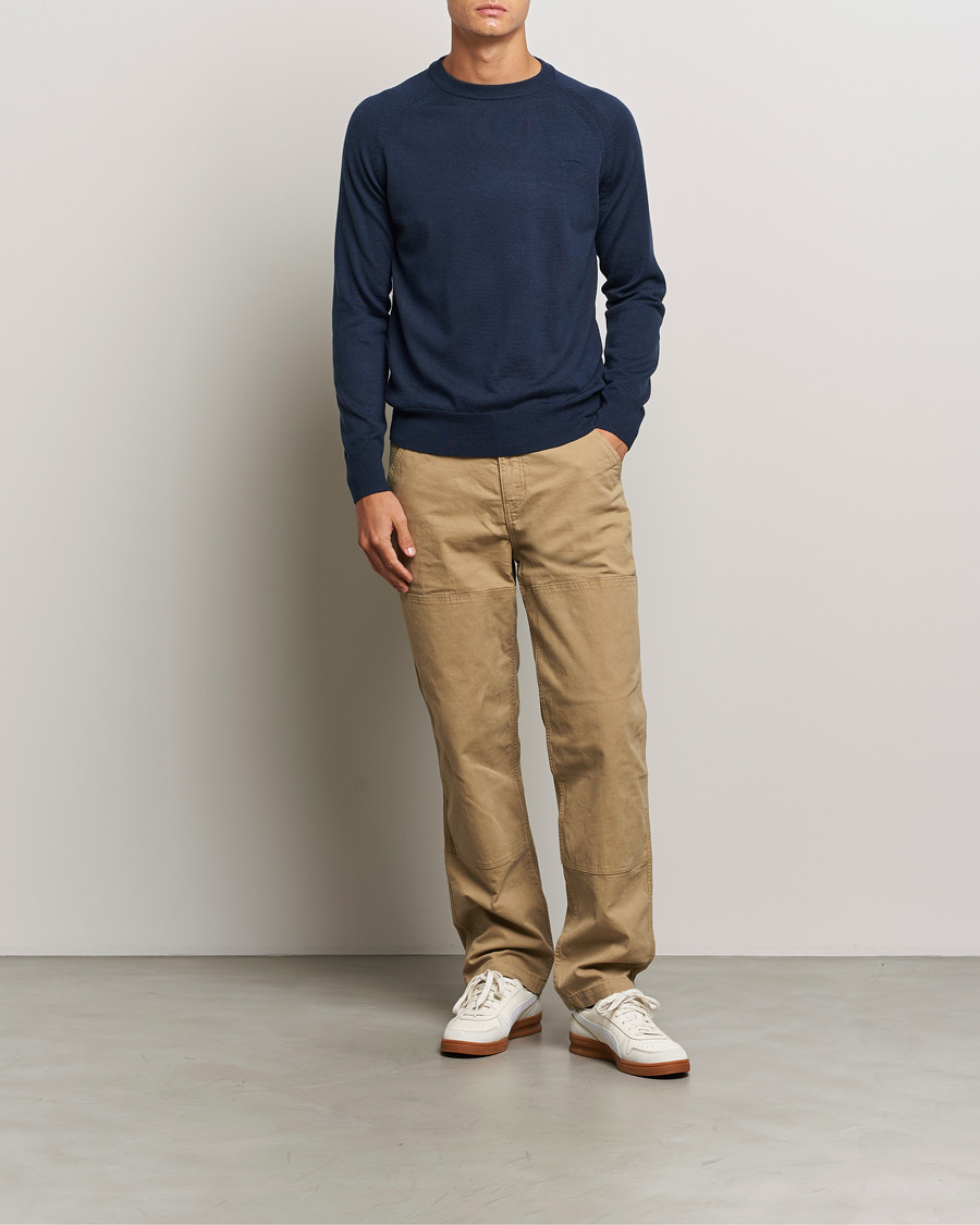 Hombres | Jerséis y prendas de punto | Dockers | Washable Merino Crewneck Navy Blazer