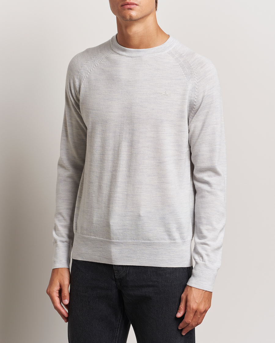 Hombres | Jerséis y prendas de punto | Dockers | Washable Merino Crewneck Light Grey