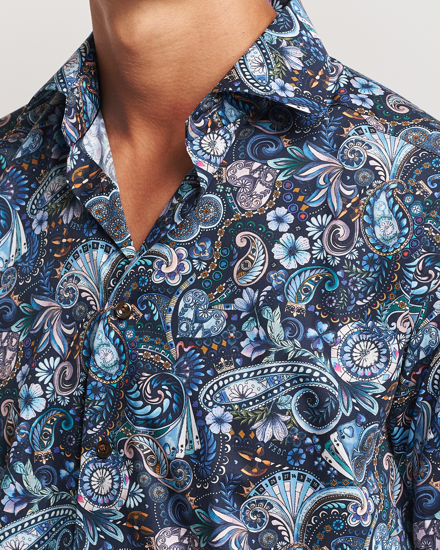 Hombres | Camisas | Eton | Slim Fit Signature Twill Printed Shirt Navy