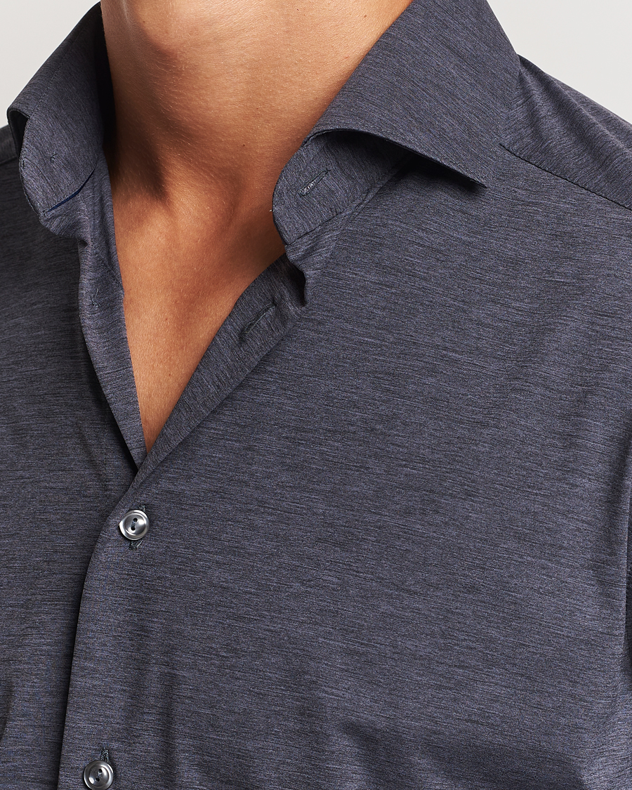 Hombres | Camisas | Eton | Slim Fit Four Way Stretch Shirt Dark Grey