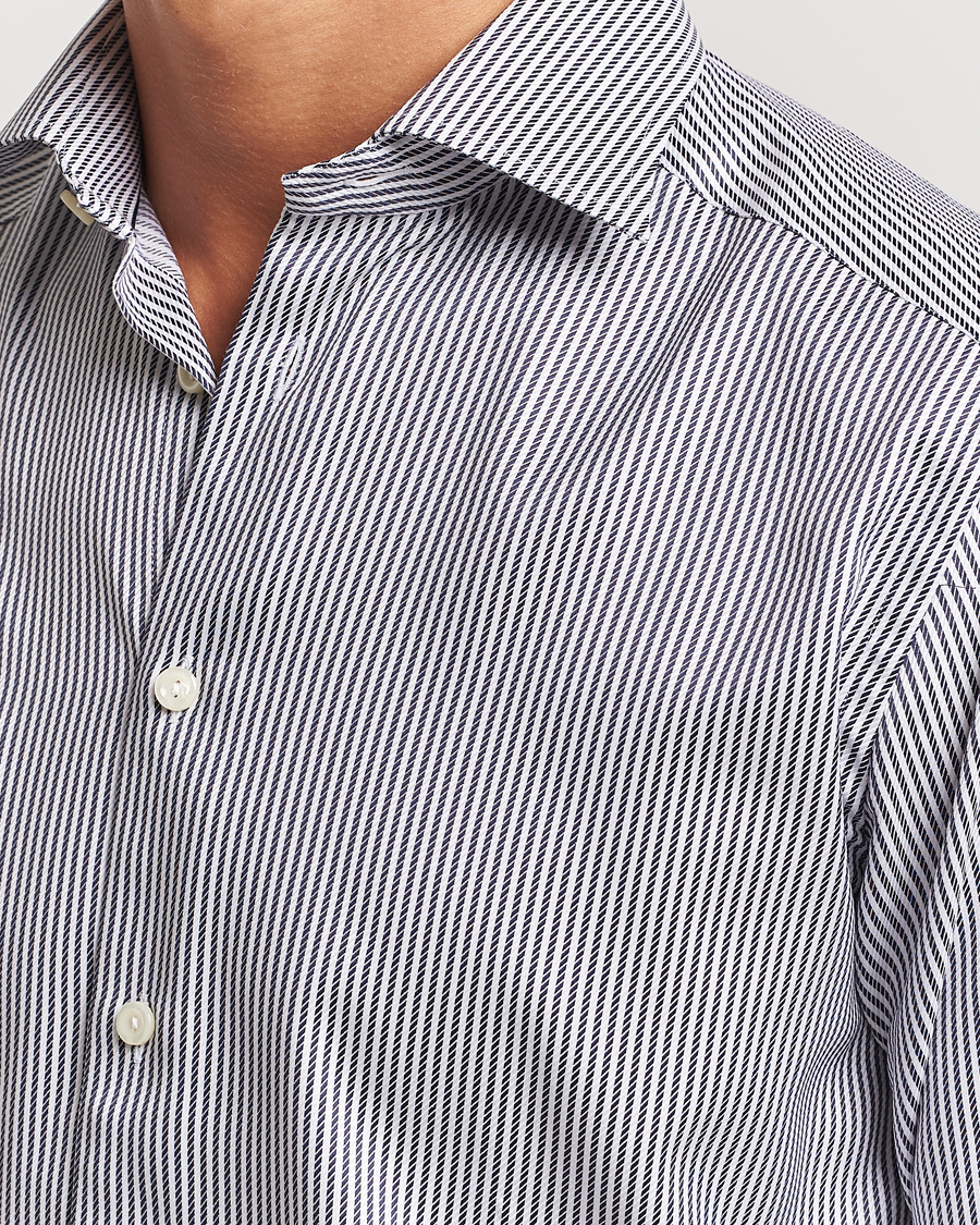 Hombres | Camisas | Eton | Slim Fit Signature Twill Striped Shirt Grey/White
